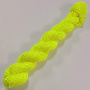 Yarn, &quot;Neon Yellow&quot; DYED to ORDER, Hand dyed, Bright Yellow yarn, Lace yarn, Sock yarn, Sport yarn, DK yarn, Worsted yarn, Multiple Bases