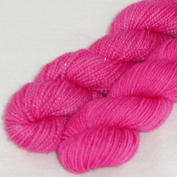 Hot Pink Peony Hand Dyed Mini Skeins