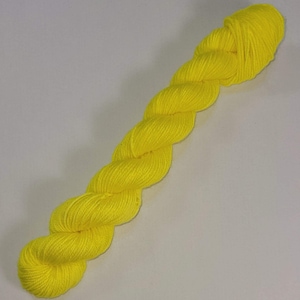 Yarn, &quot;Intense Yellow&quot; DYED to ORDER, Hand dyed yarn, Bright yellow, Lace yarn, Sock yarn, Sport yarn, DK yarn, Worsted yarn, Multiple Bases