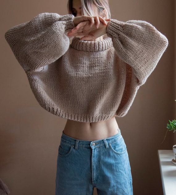 Loose Knitted Long Sleeve Jumper Sweater Loose Knitted Long Sleeve Jumper Sweater