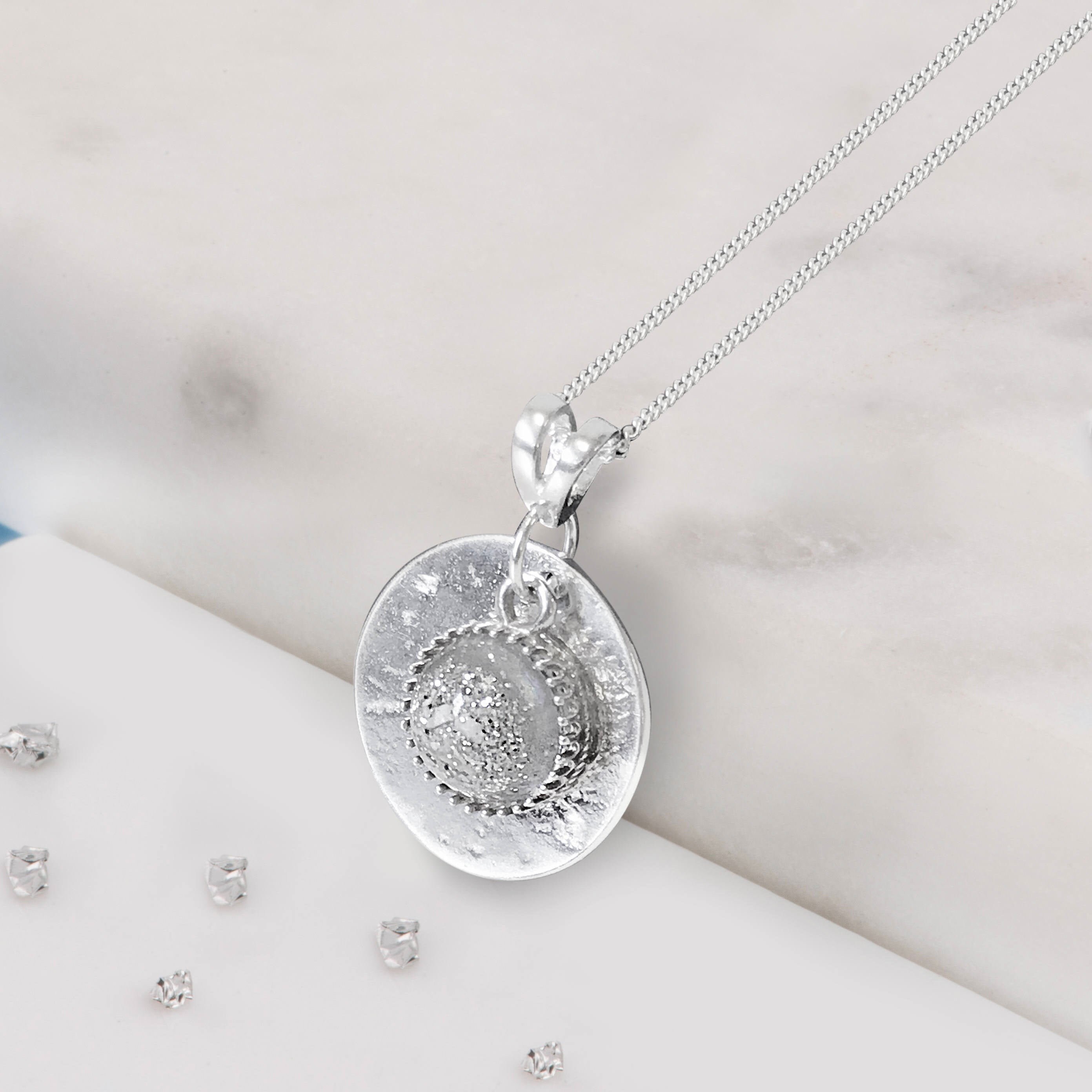 ASHES DISC NECKLACE Pet Ashes necklace in the uk Memorial  Etsy