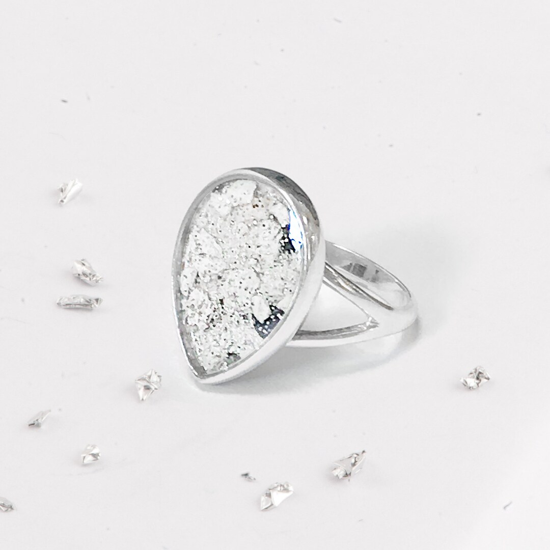 ASHES TEARDROP Ring,pet Ashes Silver Ring,pet Ashes Jewelry,cremate