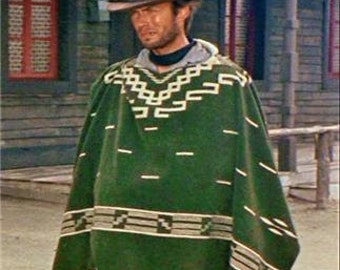 Clint Eastwood Western Cowboy Poncho Serape replica handmade of Alpaca wool