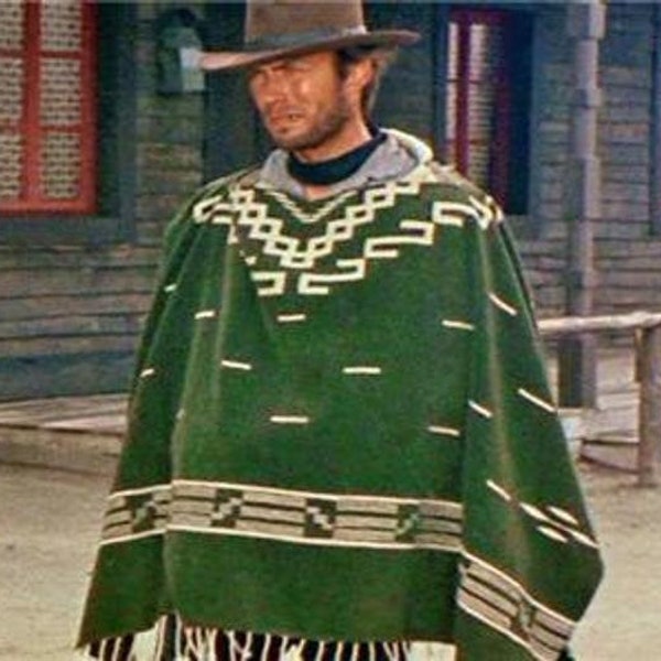 Disfraz de poncho de vaquero estilo spaghetti western de Clint Eastwood