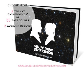 STAR WARS Wedding Guest Book, Personalized, Personalised, Han Solo, Princess Leia, Guest Book, wedding gift, bride, groom