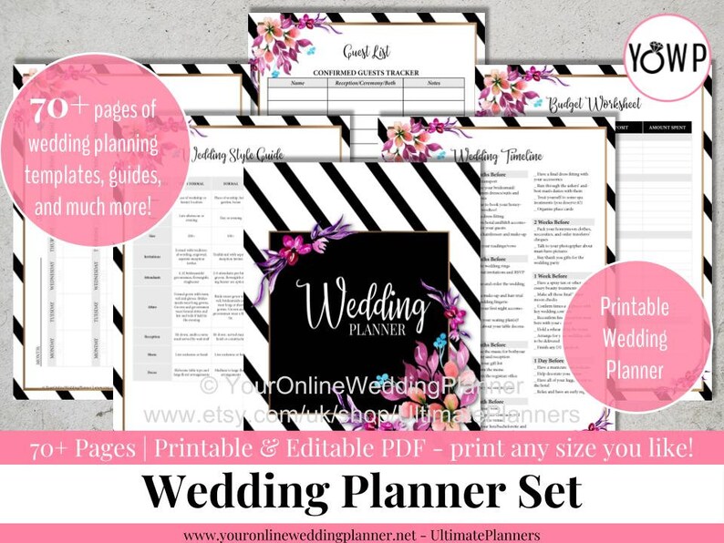 Wedding Planner Book Printable Editable Wedding Planner Kit - Etsy