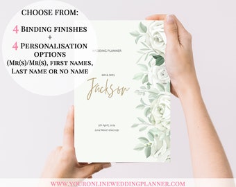 Wedding planner book personalized, greenery wedding planning book, wedding planner notebook, LGBTQ wedding planner, wedding planner book