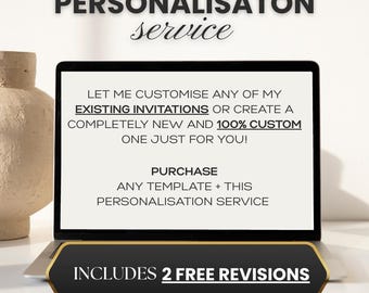 Personalization Service for Custom Wedding Invitation or Custom Wedding Website