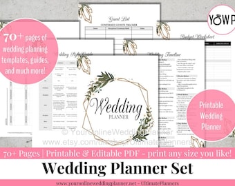 Printable Wedding planner kit, eucalyptus wedding planner kit, editable wedding planner, Printable wedding planner, wedding checklist