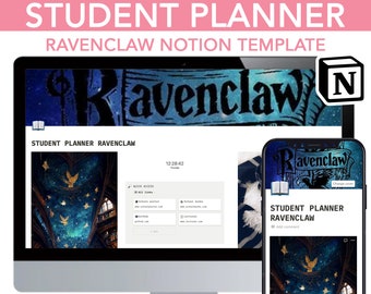 Ravenclaw Notion Student Planner, Notion Planner Template, Digital Planner, Aesthetic Notion Organizer, Notion Editable Template