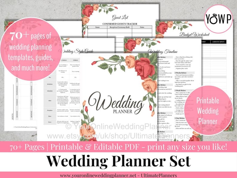 Wedding Planner Book Printable Editable Wedding Planner Kit - Etsy