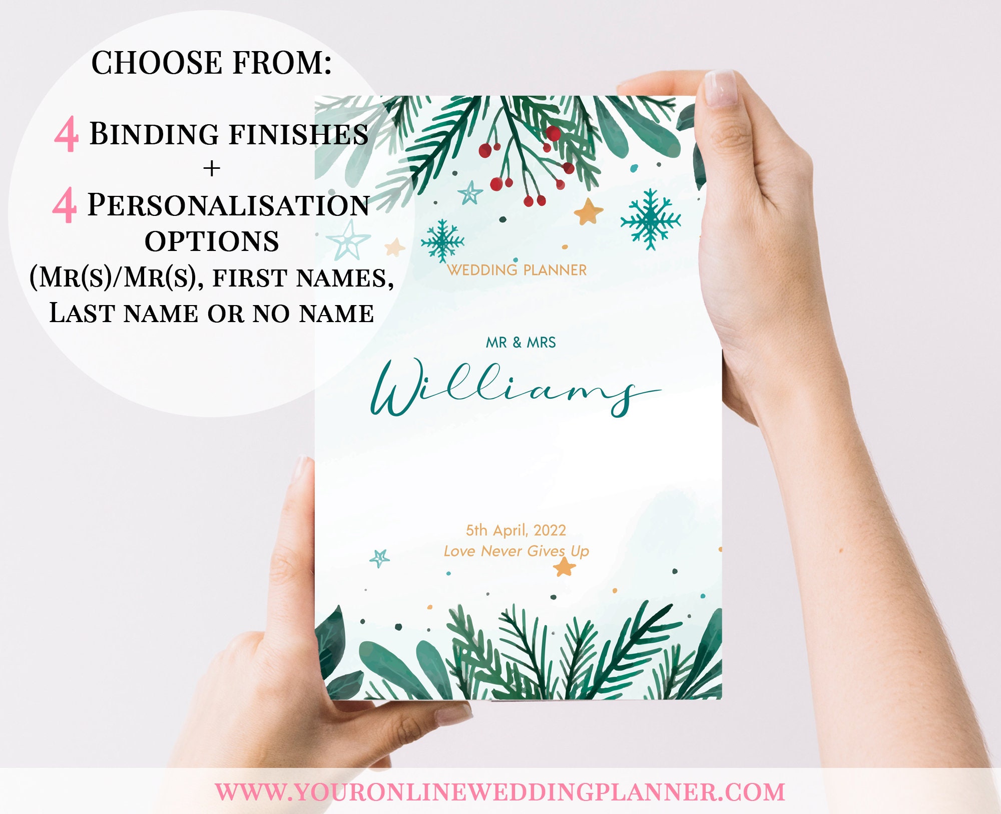 Christmas Wedding Planner 2022 Winter Wedding Planning Book Personalised Christmas Wedding | Etsy