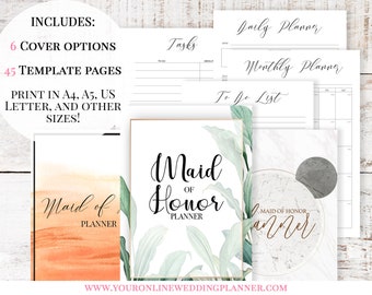 Maid of Honor Planner Printables, Wedding Planner Printable, Maid of Honour Planner, Printable Maid of Honor Planner, PDF, DIY Wedding