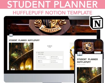 Hufflepuff  Notion Student Planner, Notion Planner Template, Digital Planner, Aesthetic Notion Organizer, Notion Editable Template, hogwarts