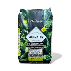 Lechuza PON Soil Alternative | Mineral Plant Substrate for Semi-Hydro, Self-Watering & Aroid Plants | 12L Factory Bag or 1 Gallon Repack
