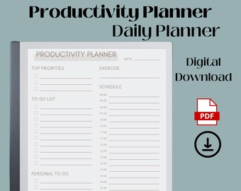 Planejador de produtividade notável, sem data, planejador digital notável, planejador diário notável, planejador 2 notável, 2022, download digital