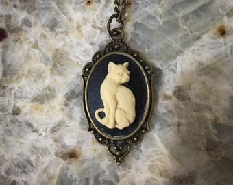 The Queen's Cat Victorian Cameo Necklace