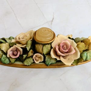 Vintage Capodimonte Schöner Blumen Kerzenhalter