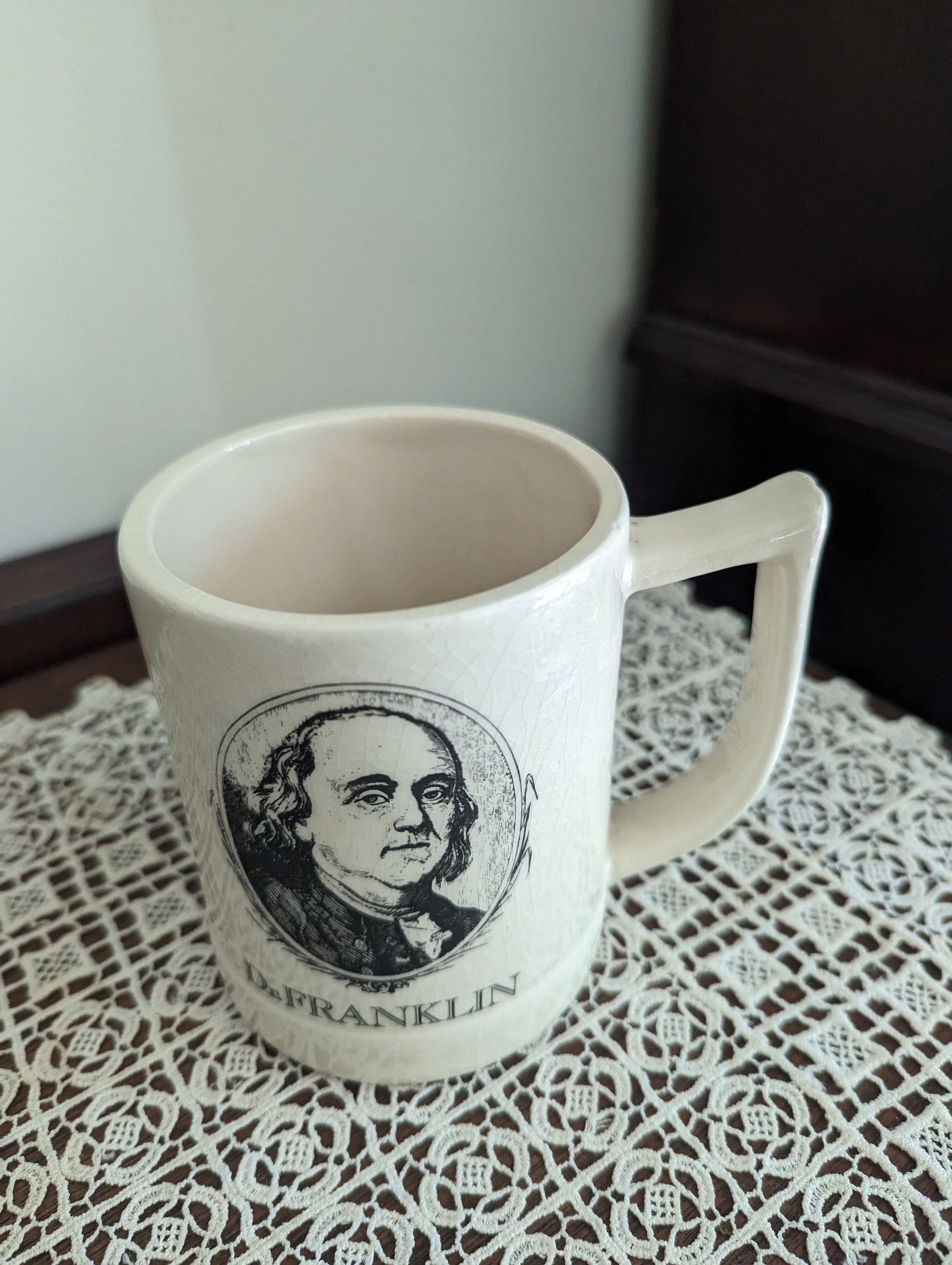 Vintage Ben Franklin Large Ceramic Mug