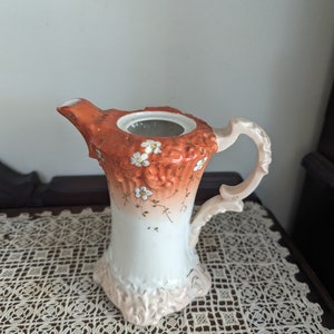 Vintage Floral Tea Pot: Decorative Vase (No Lid)