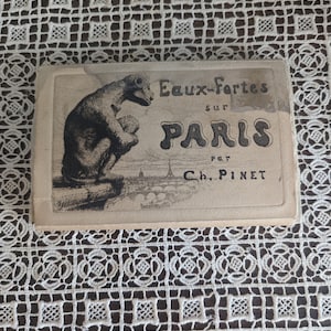 Raro Charles Pinet Eaux-Fortes sur Paris antiche 20 acqueforti