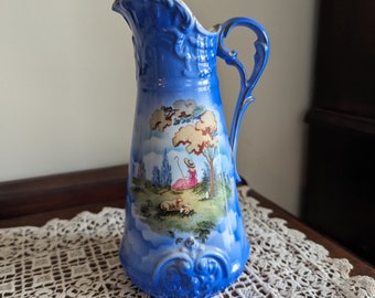 Wunderschöner Vintage Blauer Krug/Vase aus der Tschechoslowakei