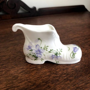 Vintage Porcelain Sweet Violet Bone China Decorative Shoe Shabby Chic Decor