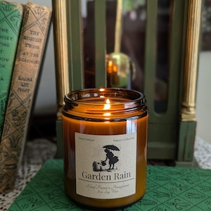 Garden Rain 100% Soy Wax Clean Petrichor Fragrance Handmade Luxury 8 oz. Candle