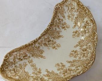 Porcelana vintage Upper Hanley Anglia Florencja Półksiężyc w kształcie naczynia Shabby Chic Romantyczny wystrój