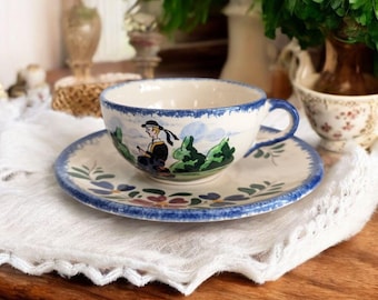 Tazza e piattino antichi Desvres France