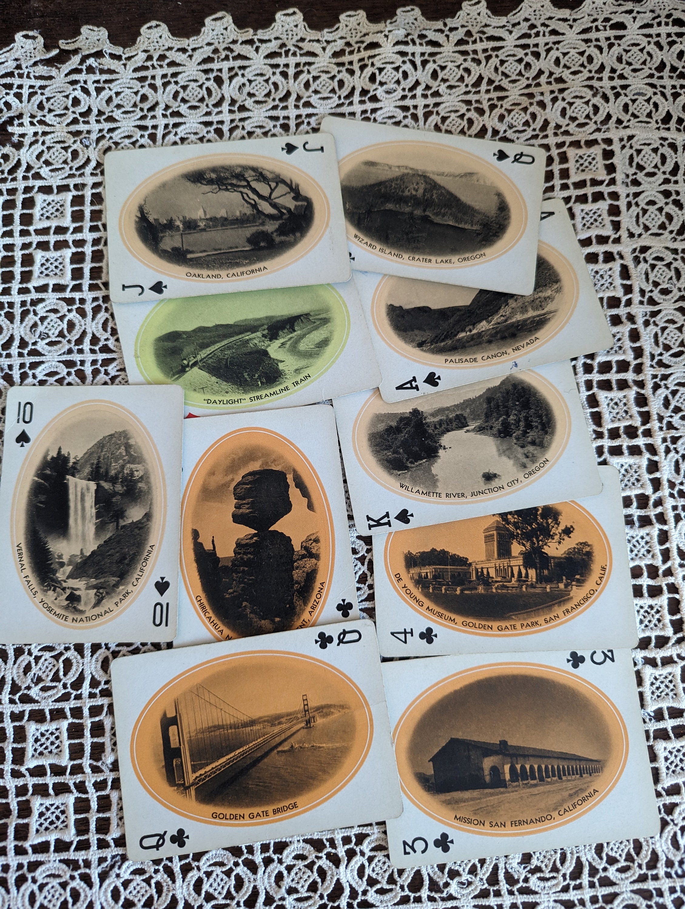 Vintage Set of 52 Playing Cards Southern Pacific Lines Assorted