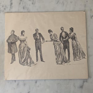 Charles Dana Gibson Antique Study in Expression- print, trial proof on tissue paper