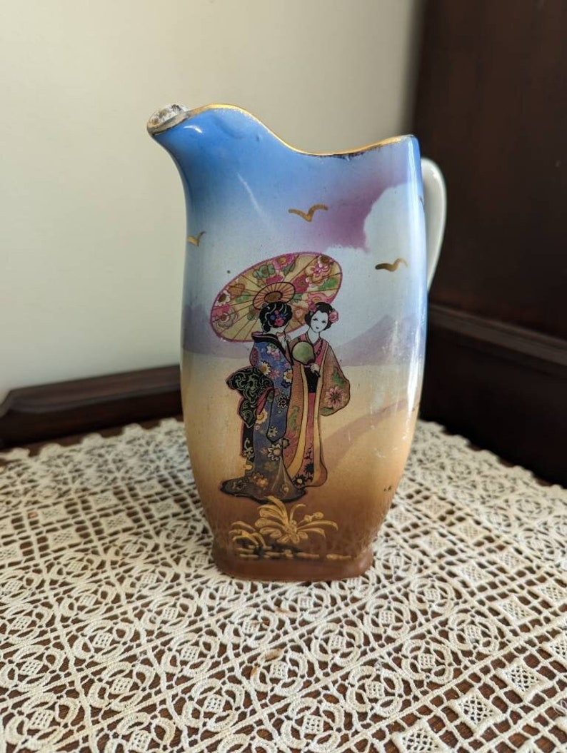 Vintage Asian Pitcher: English Decor - Etsy