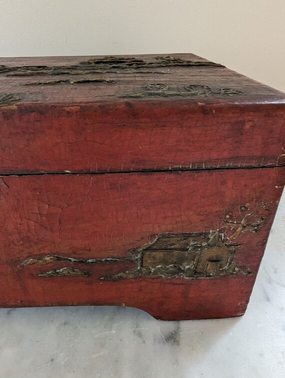 19世紀中国の希少な木箱（金箔装飾） - Etsy 日本