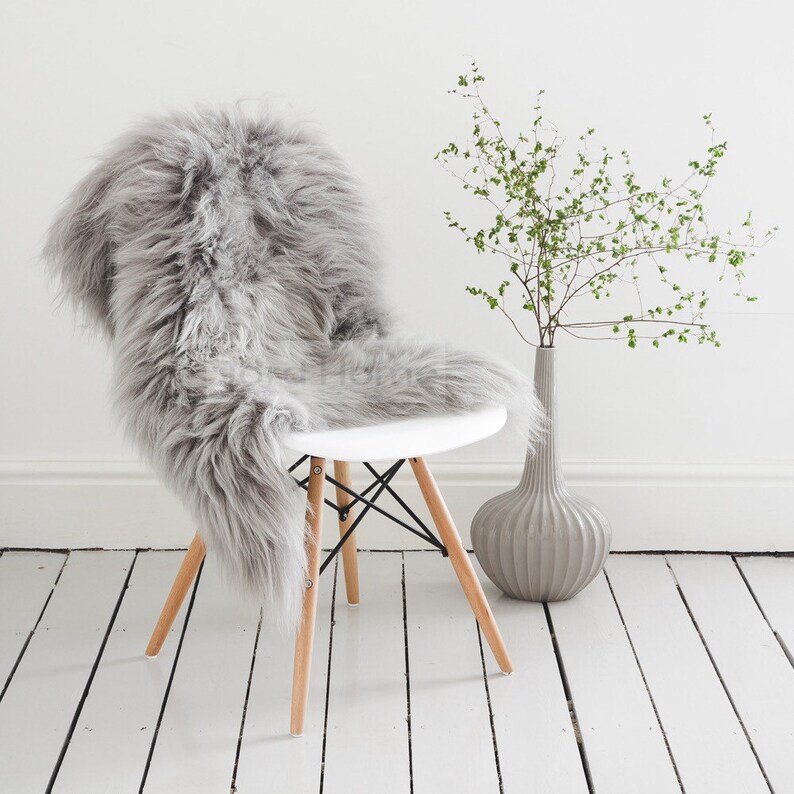 Grey/gray Sheepskin Throw & Rug / Icelandic Longhair Rarebreed Etsy UK