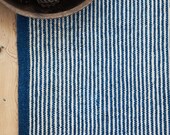 Blue Stripe Rug / Handwoven Cotton / The Biret