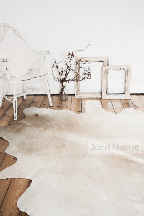 Cowhide Rug Neutral Tones Cream White Etsy