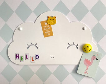 Cute cloud magnetic board for a child's room, wall organizer, memo board, back to school, must have