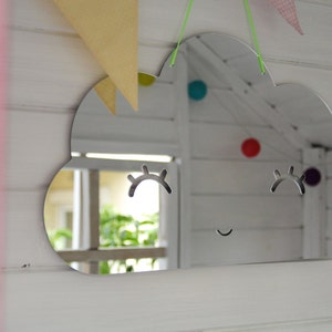 Cloud shape acrylic mirror for kids room, nursery room, safe mirror image 1