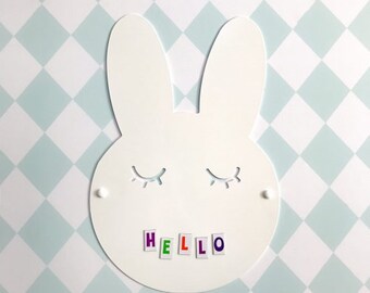 Cute bunny magnetic board for a child's room, wall organizer, memo board, back to school must have