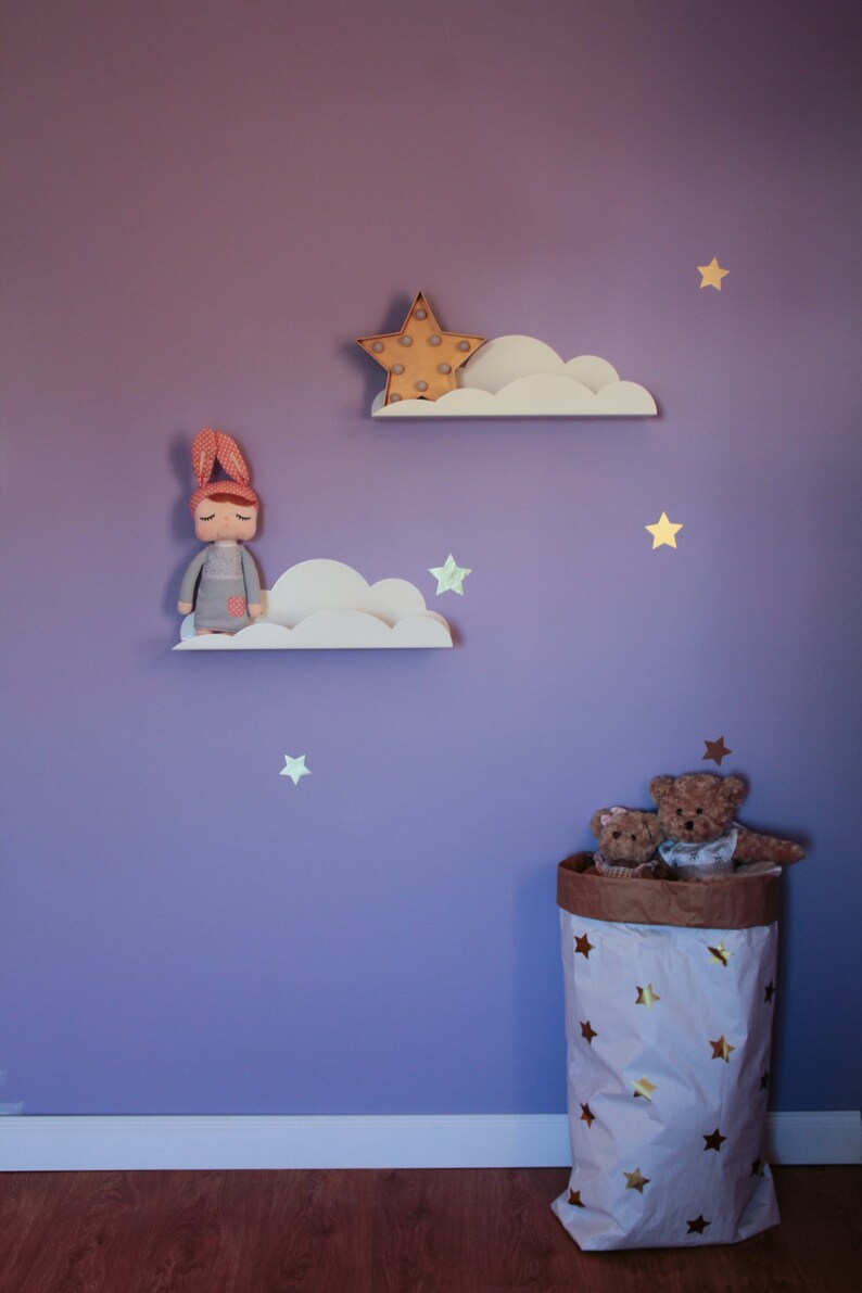 Cloud shelf nursery kid's room image 4