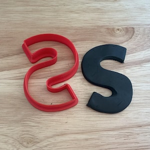 Letter &#39;S&#39; Cookie Cutter | 3D Printed for Baking, Crafts & Decorating