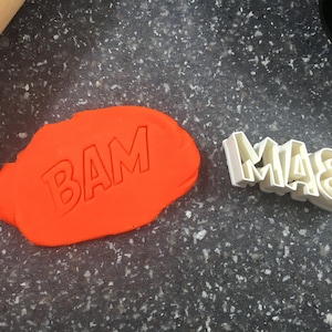 BAM Comic Book Letters Cutter/Stamp – Bold Shapes for Baking, Crafts, and Superhero-Themed Projects