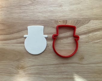 Tagliabiscotti a forma di testa di pupazzo di neve / Stampato in 3D per dolci a tema natalizio, invernale e divertente