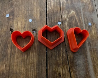 Juego de cortadores con forma de corazón: varios tamaños para proyectos de repostería o manualidades románticos y creativos