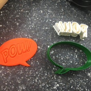 POW! Comic Book Letters and Bubble Cookie Cutter Dough Stamp