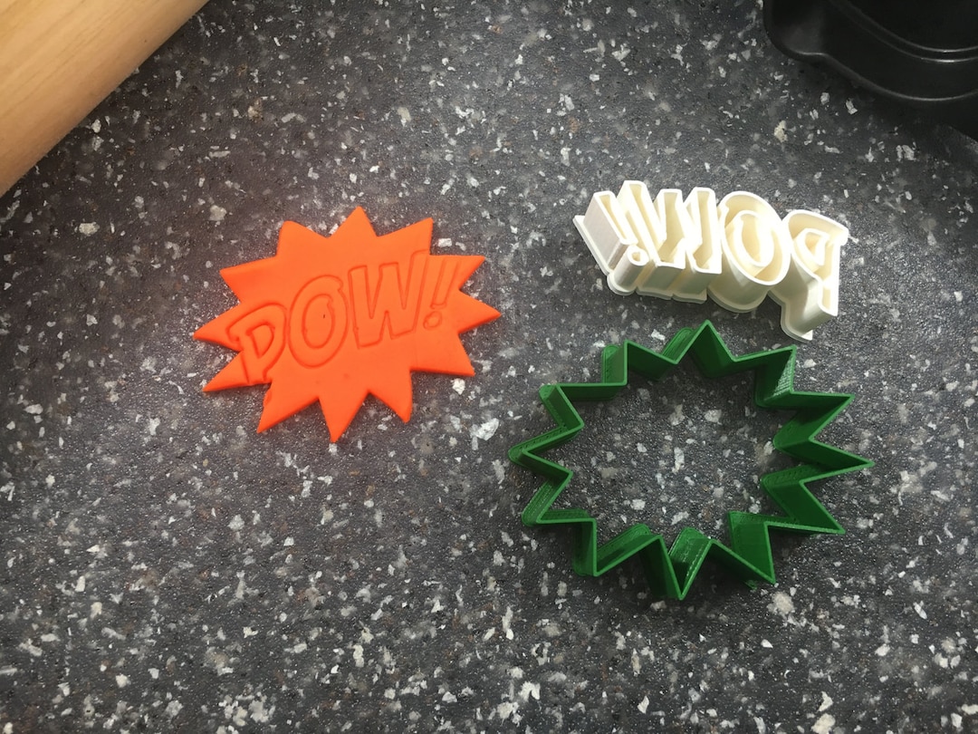 POW! Comic Book Letters and Bubble Cookie Cutter Dough Stamp - Etsy