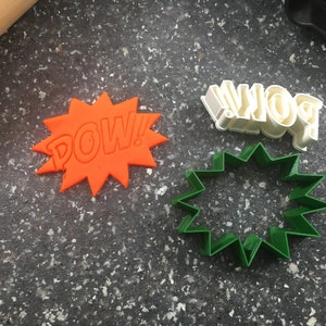 POW! Comic Book Letters and Bubble Cookie Cutter Dough Stamp