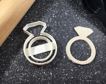 Diamond Wedding Ring Cookie Cutter – Perfect for Engagement, Wedding, and Themed Baking