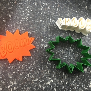 BOOM! Comic Book Letters and Bubble Cookie Cutter Dough Stamp